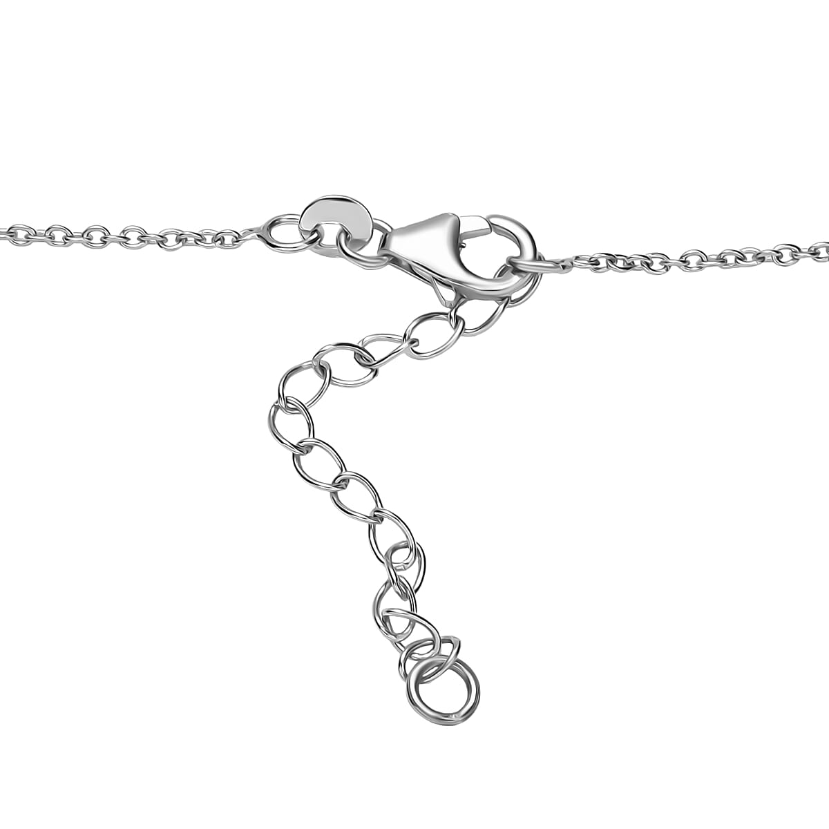 D'Joy Premium Kashmir Kyanite and Moissanite 12.80 ctw Starfall Embrace Necklace 18 Inches in Rhodium Over Sterling Silver image number 4