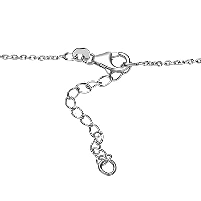 D'Joy Premium Kashmir Kyanite and Moissanite 12.80 ctw Starfall Embrace Necklace 18 Inches in Rhodium Over Sterling Silver