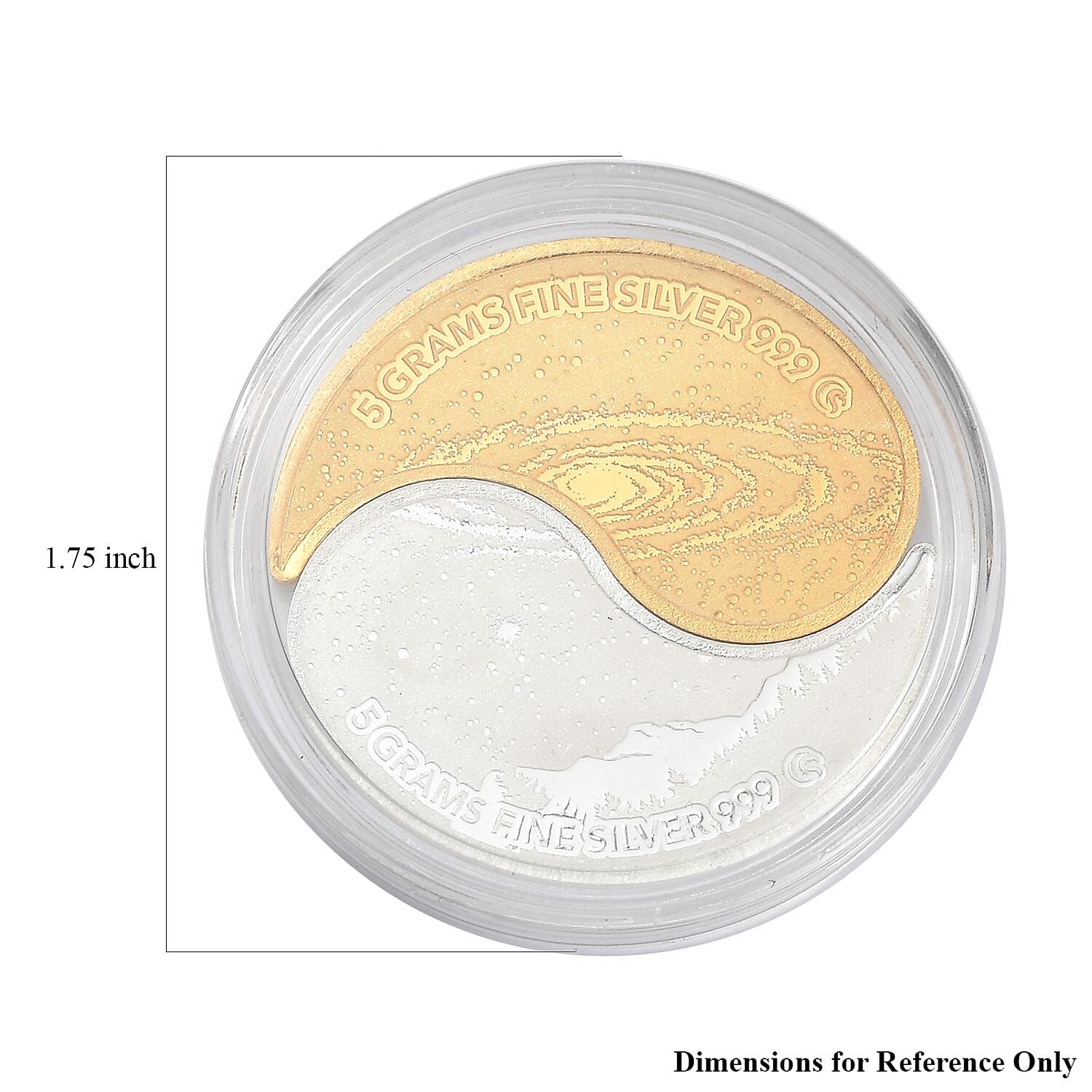 999 Fine Silver Two Tone Yin-Yang Coin (10 g)