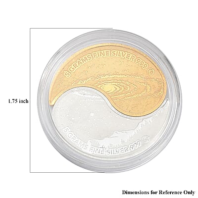 999 Fine Silver Two Tone Yin-Yang Coin (10 g)