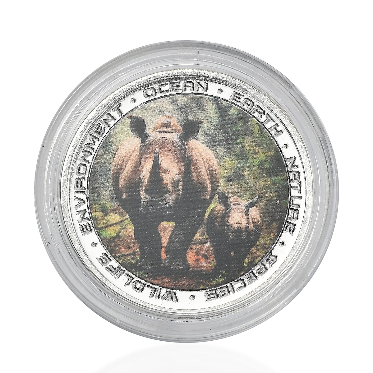 999 Fine Silver Wildlife Rhinoceros with Calf Coin (10 g) image number 0