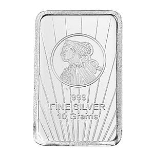 999 Fine Silver Lady & Liberty Embossed Bar 10 Grams