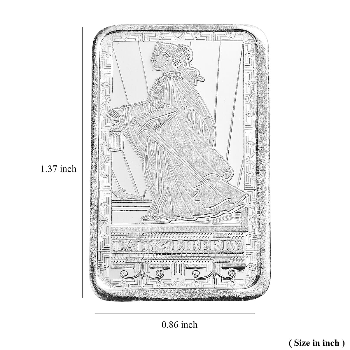 999 Fine Silver Lady & Liberty Embossed Bar 10 Grams image number 4