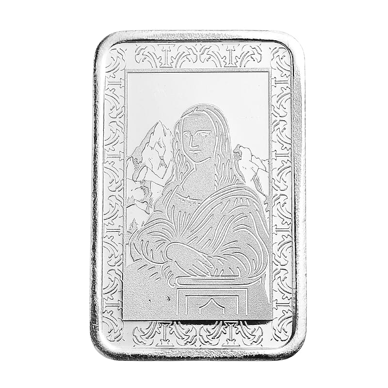 999 Fine Silver Mona Lisa Bar 10 Grams