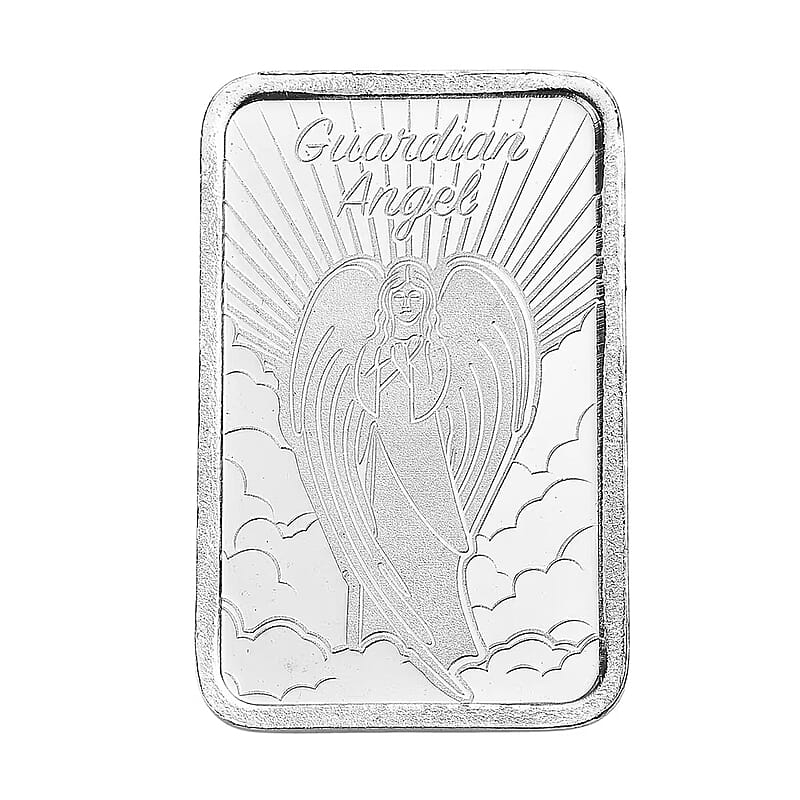 999 Fine Silver Guardian Angel Bar 10 Grams