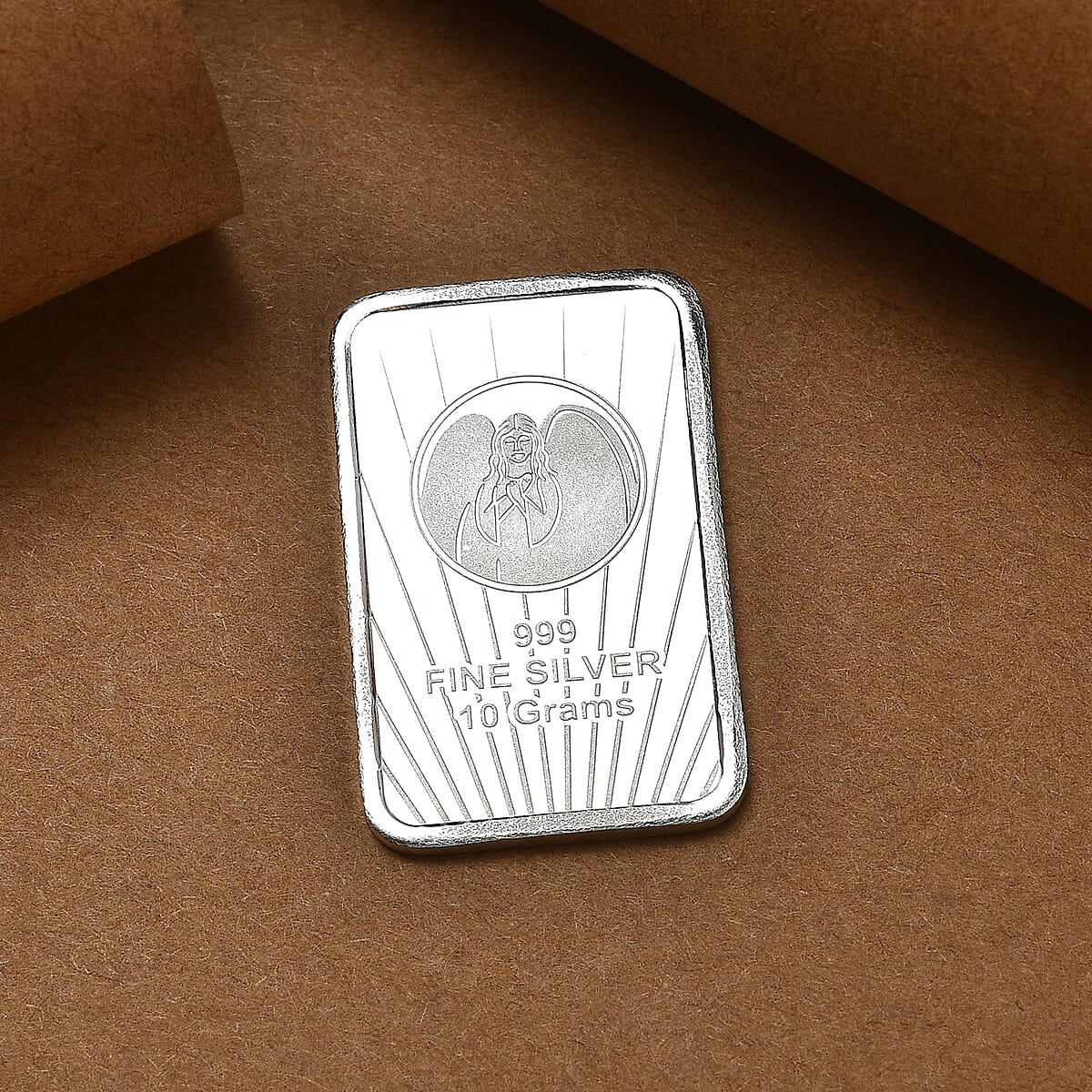 999 Fine Silver Guardian Angel Embossed Bar (10 g) image number 2