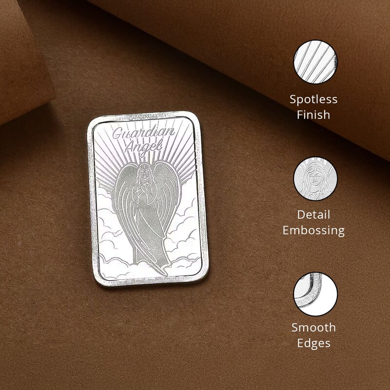 999 Fine Silver Guardian Angel Bar 10 Grams