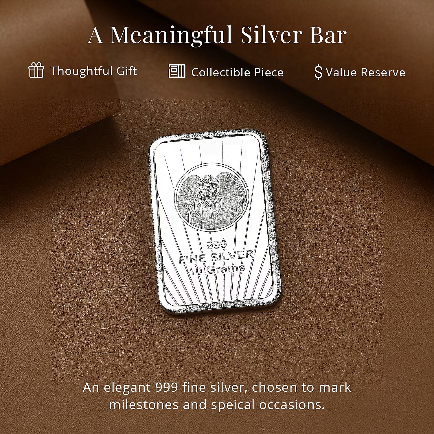 999 Fine Silver Guardian Angel Bar 10 Grams