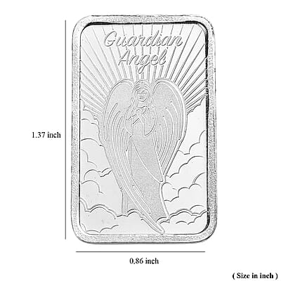 999 Fine Silver Guardian Angel Bar 10 Grams