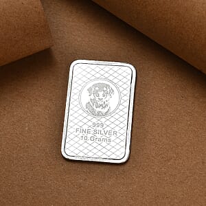 999 Fine Silver Sitting Dog Embossed Bar 10 Grams (Del. in 10-12 Days)