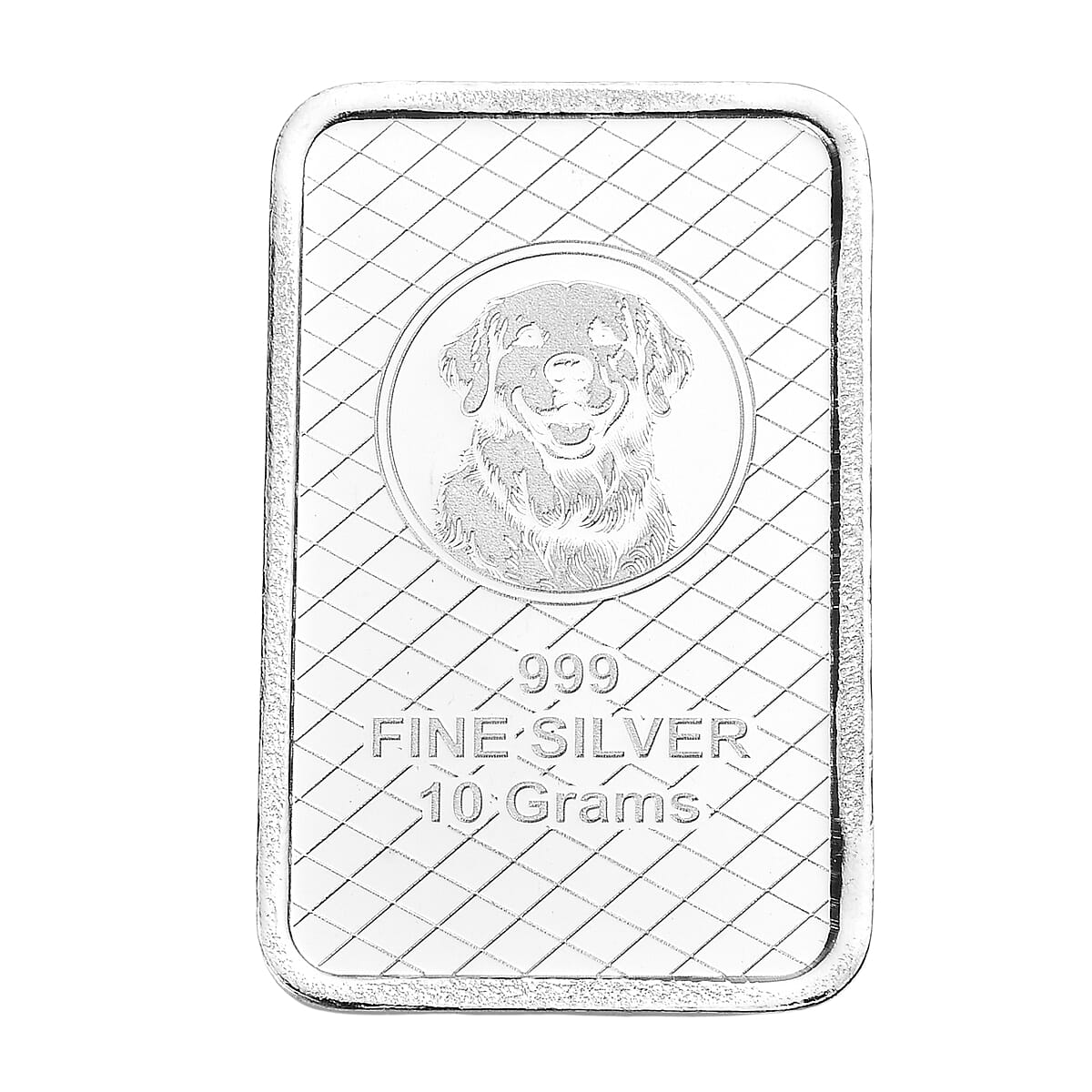 999 Fine Silver Sitting Dog Embossed Bar 10 Grams (Del. in 10-12 Days) image number 3