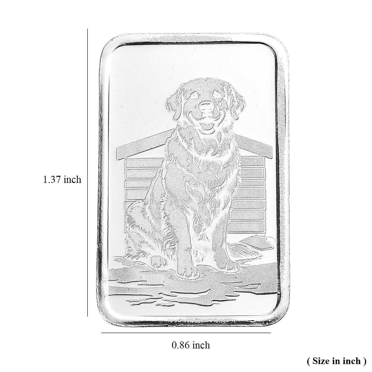 999 Fine Silver Sitting Dog Embossed Bar 10 Grams (Del. in 10-12 Days) image number 4