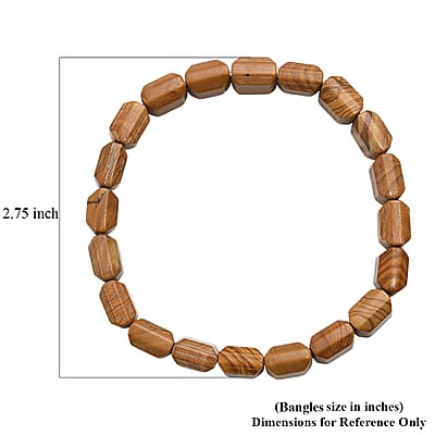 Peanut Wood Jasper 130.00 ctw Beaded Stretch Bracelet
