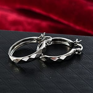 Honeycomb Hoop Earrings in 950 Palladium 4.20 Grams