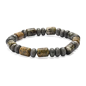 Moss Agate 110.00 ctw Beaded Stretch Bracelet