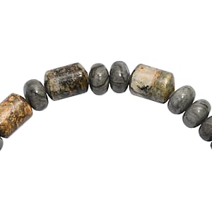 Moss Agate 110.00 ctw Beaded Stretch Bracelet