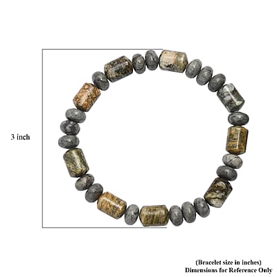 Moss Agate 110.00 ctw Beaded Stretch Bracelet