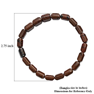 Red Jasper 120.00 ctw Block Stretch Bracelet