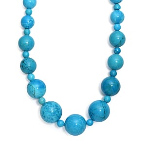 Magnesite 478.00 ctw Beaded Necklace in Platinum Bond 20 Inches