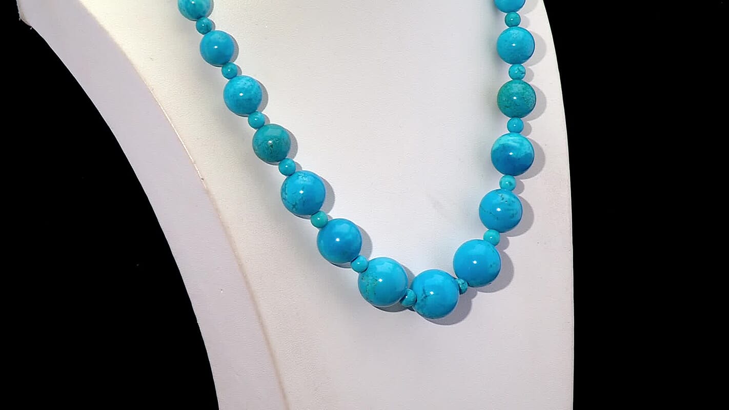 Magnesite 478.00 ctw Beaded Necklace in Platinum Bond 20 Inches
