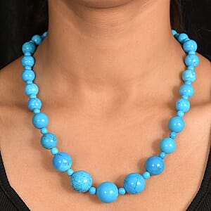 Magnesite 478.00 ctw Beaded Necklace in Platinum Bond 20 Inches