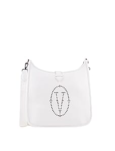 Vertigo Paris White Vegan Leather Shoulder Bag (12.75x3.75x11)
