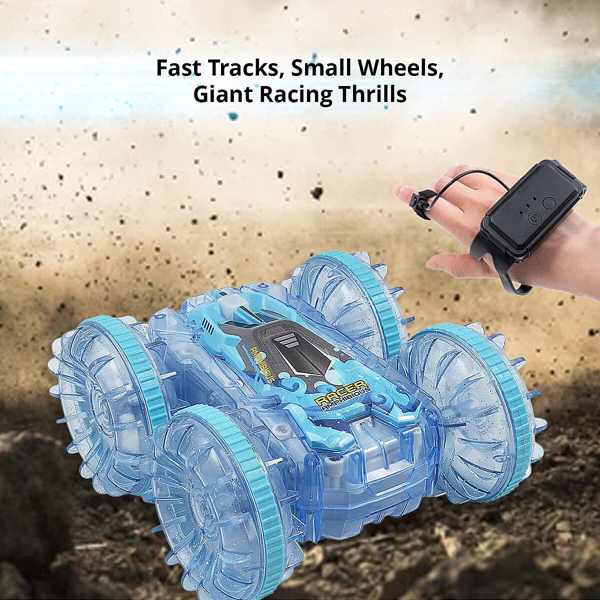 Closeout Amphibious Remote Control Car Boat -Blue image number 4