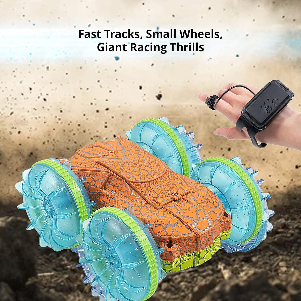 Closeout Amphibious Remote Control Car Boat -Green/Orange image number 2