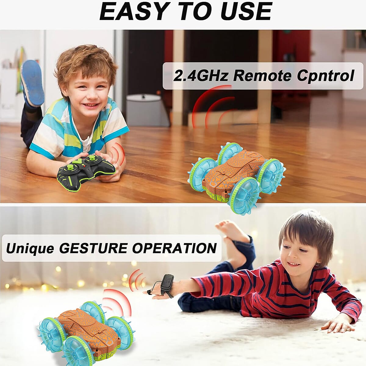 Closeout Amphibious Remote Control Car Boat -Green/Orange image number 3