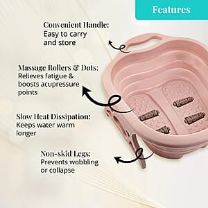 Collapsible Foot Bath Massager - Pink