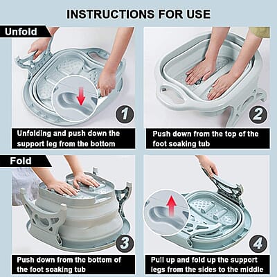 Collapsible Foot Bath Massager - Pink