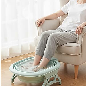 Collapsible Foot Bath Massager - Light Green