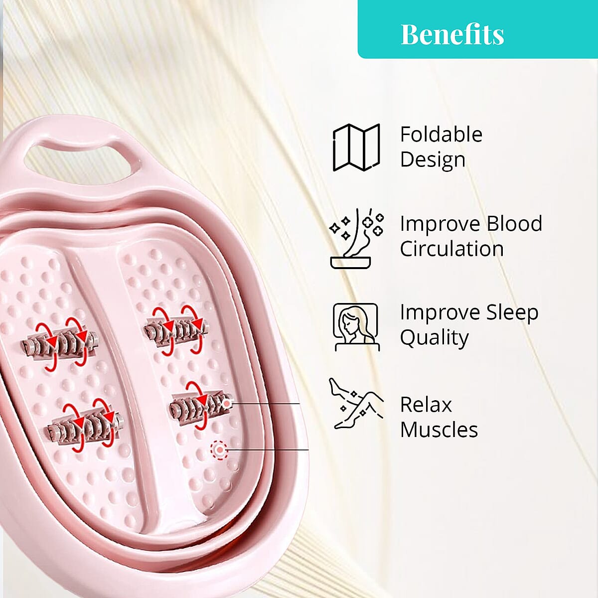 Collapsible Foot Bath Massager - Pink image number 4