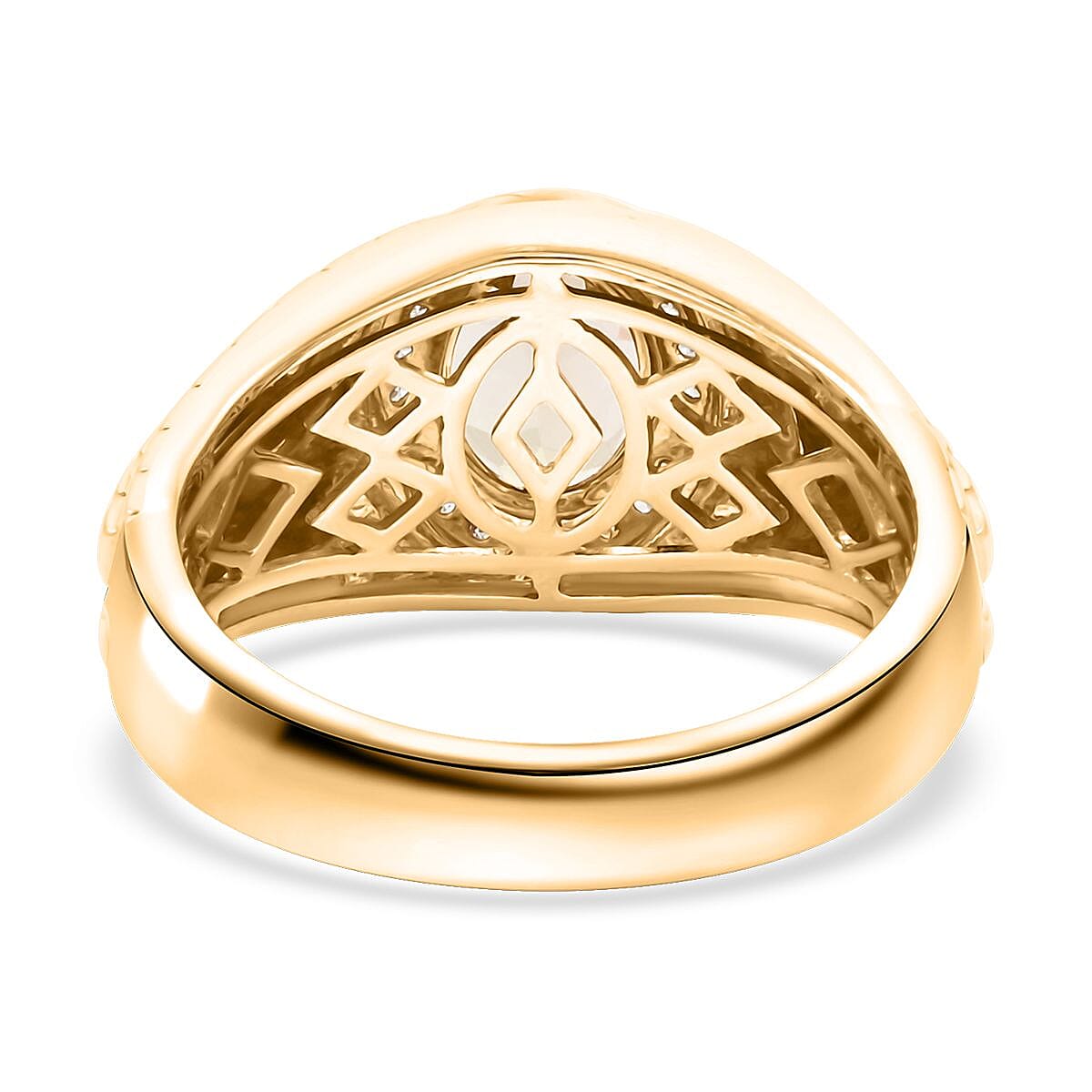 Luxoro 14K Yellow Gold AAA Turkizite, Diamond (G-H, I2) (0.22 cts) Men's Ring (Size 11.0) (9.26 g) 3.05 ctw image number 4