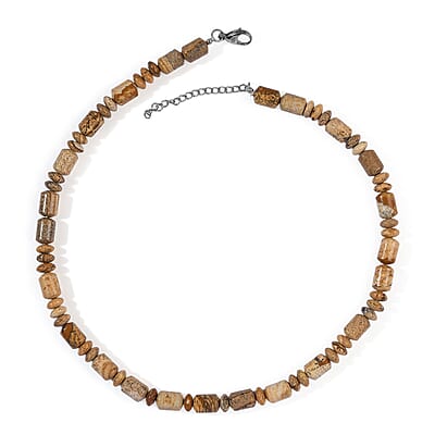 Picture Jasper 250.00 ctw Necklace in Stainless Steel 18 Inches