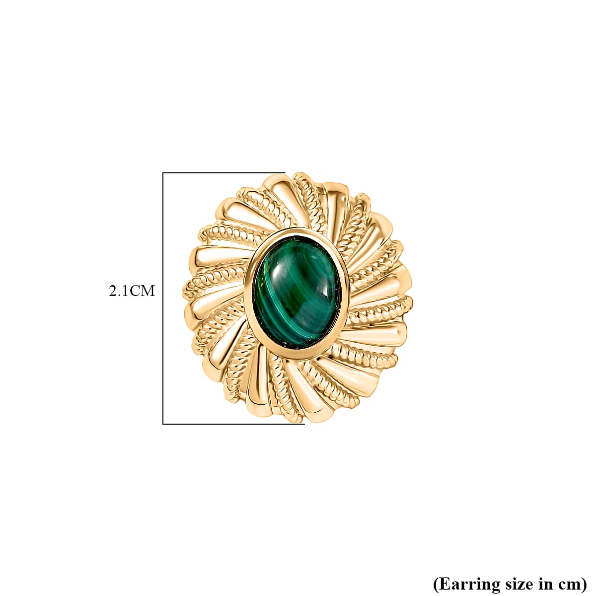 EverTrue African Malachite 5.25 ctw Earrings in 18K YG Plated