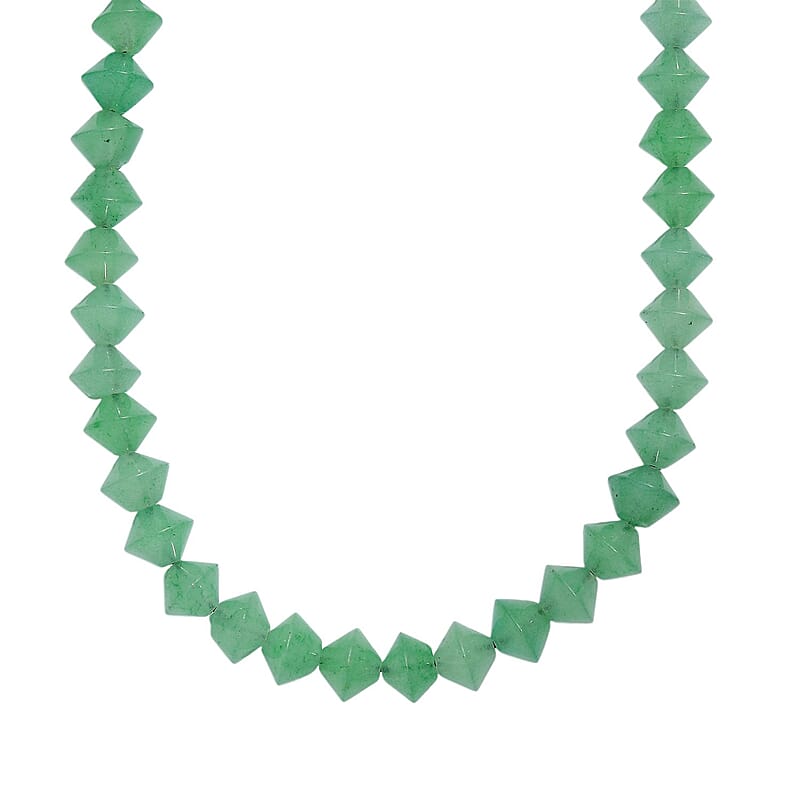 Green Aventurine 250.00 ctw Necklace in Platinum Bond 20 Inches 