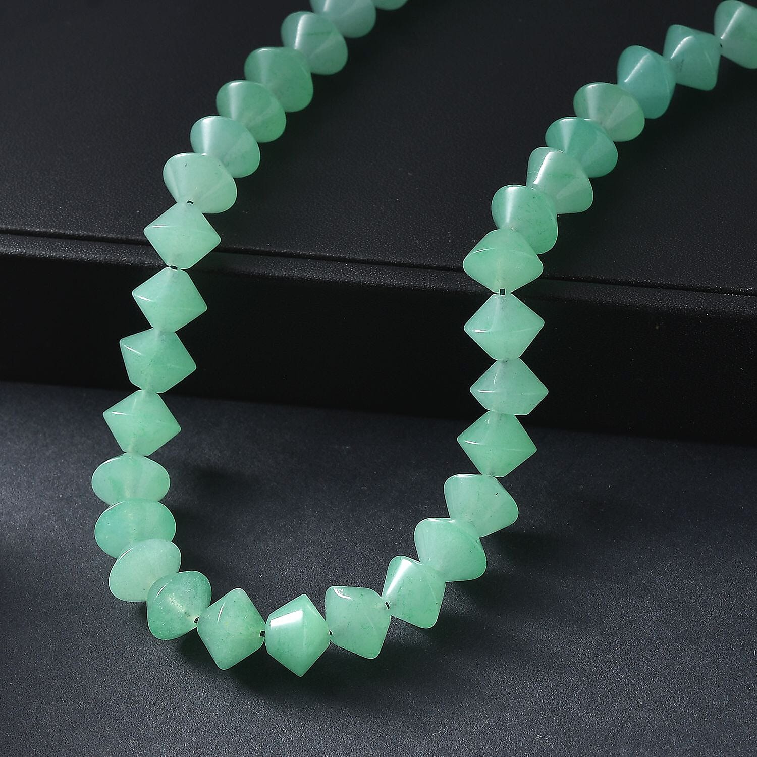 Green Aventurine 250.00 ctw Necklace in Platinum Bond 20 Inches 
