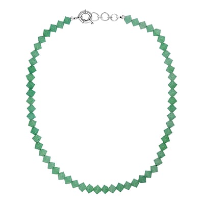 Green Aventurine 250.00 ctw Necklace in Platinum Bond 20 Inches 