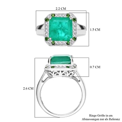D'Joy Emeraldine Triplet Quartz and Multi Gemstone 5.63 ctw Ring in Rhodium Over Sterling Silver (Size 9)