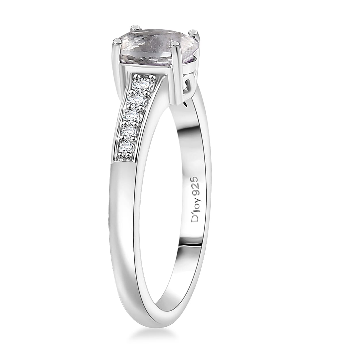 D'Joy White Topaz and White Zircon 1.00 ctw Ring in Rhodium Over Sterling Silver (Size 7.0)