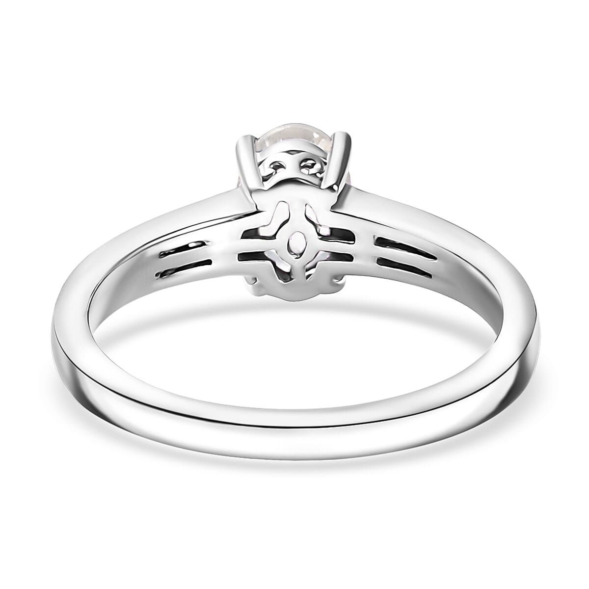 D'Joy White Topaz and White Zircon 1.00 ctw Ring in Rhodium Over Sterling Silver (Size 7.0)