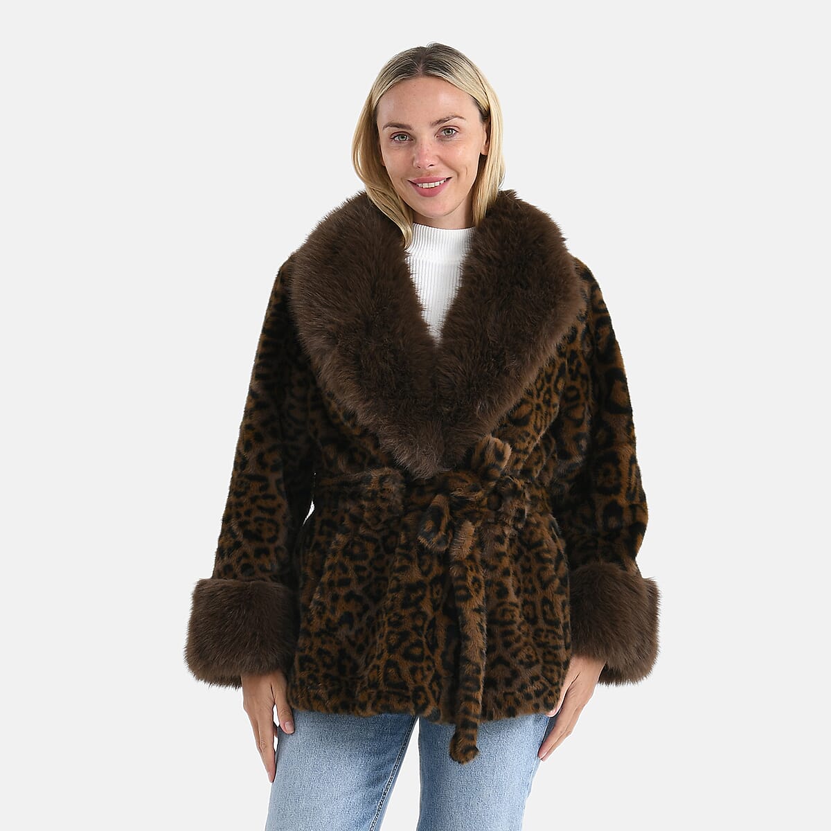  TLV LA MAREY Luxe Faux Fur Belted Jacket with Sueded Interior image number 0