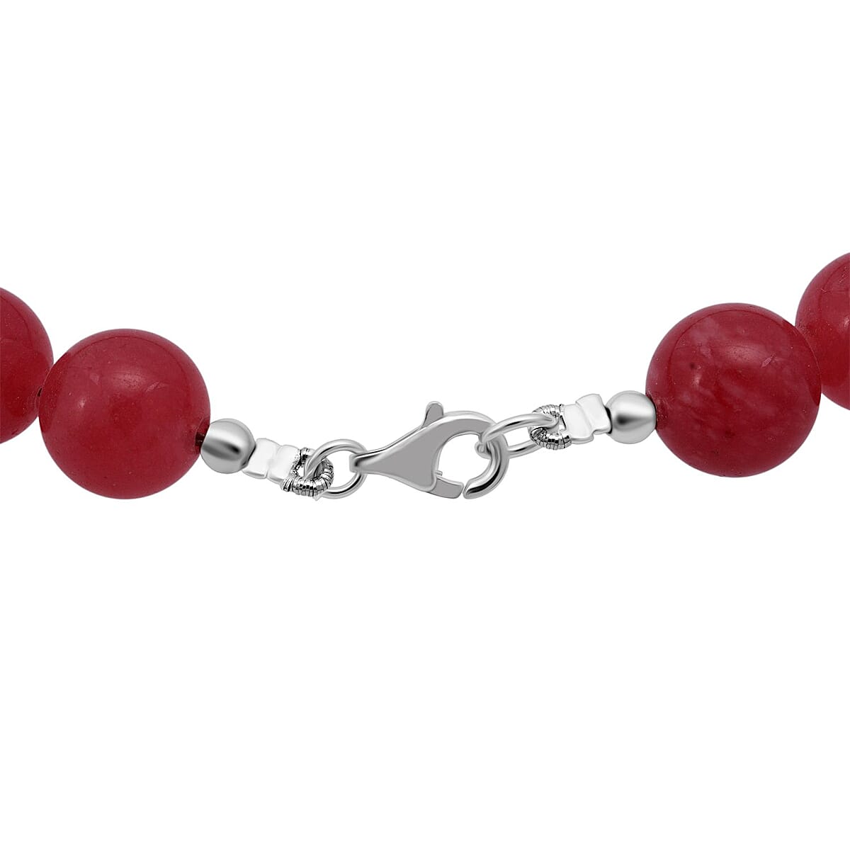 Pink Quartz Beaded 310.50 ctw Necklace 18 Inches in Sterling Silver  image number 4