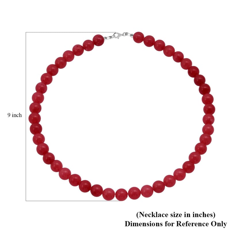 Pink Quartz Beaded 310.50 ctw Necklace 18 Inches in Sterling Silver