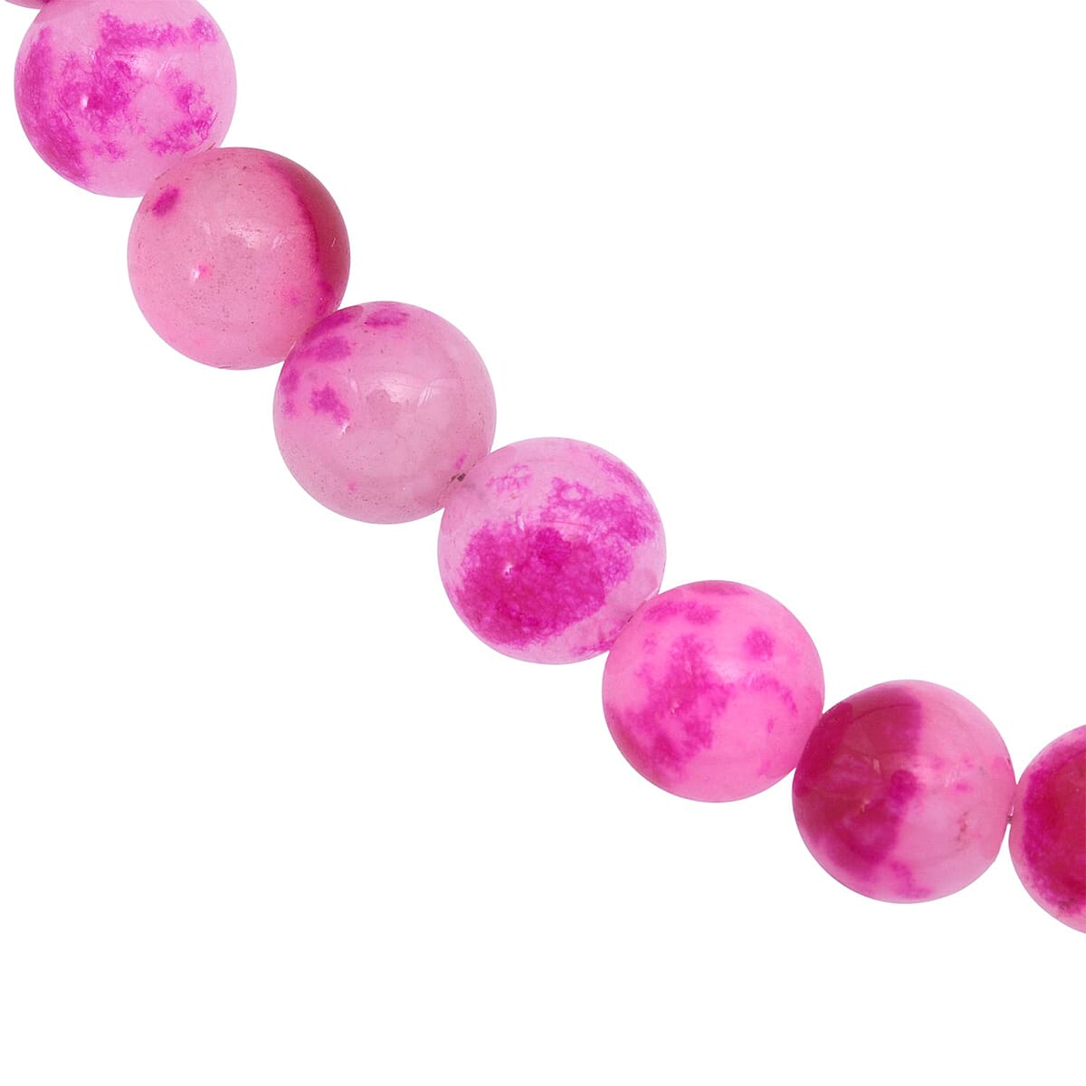 Peach Purple Watermelon Agate Beaded 335.35 ctw Necklace 18 Inches in Sterling Silver image number 3