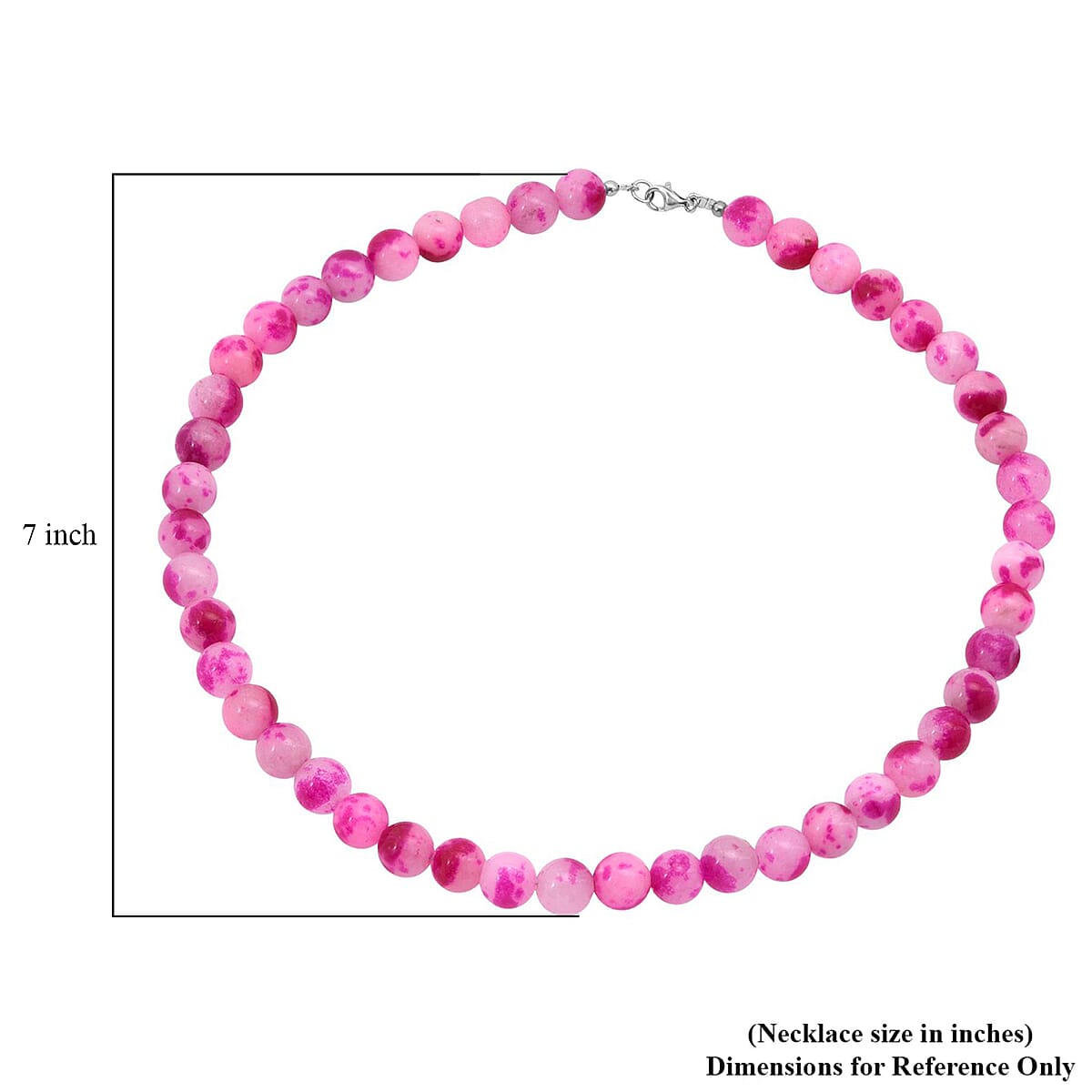 Peach Purple Watermelon Agate Beaded 335.35 ctw Necklace 18 Inches in Sterling Silver image number 5