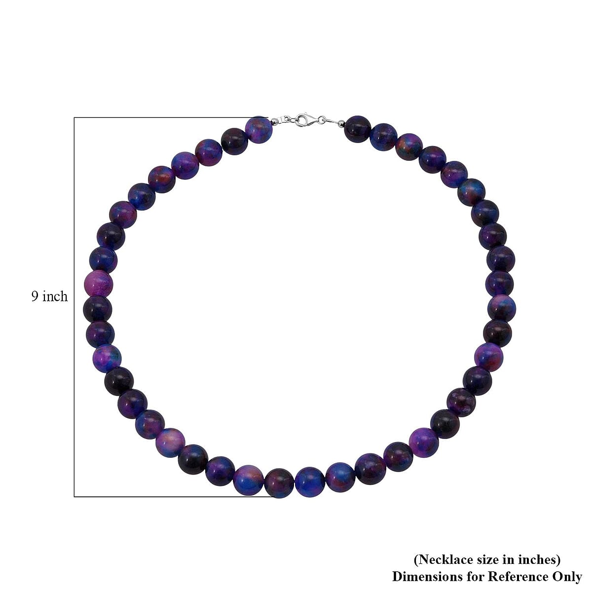 Purple Agate Beaded 335.35 ctw Necklace 18 Inches in Sterling Silver image number 5