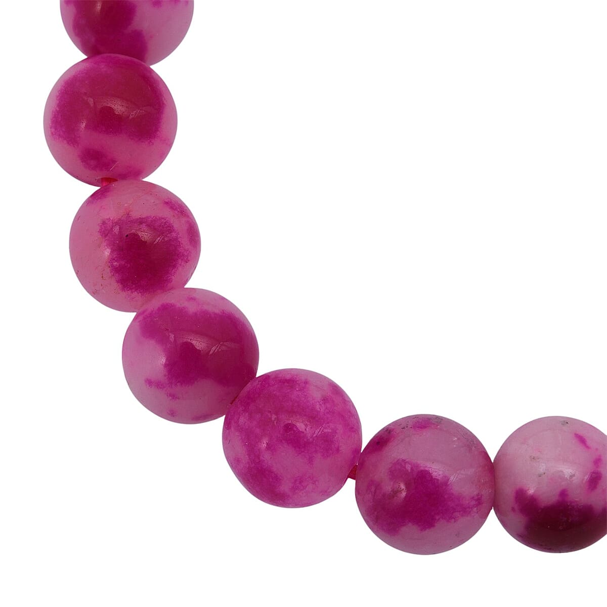 Peach Purple Watermelon Agate Beaded 137.65 ctw Stretch Bracelet image number 4