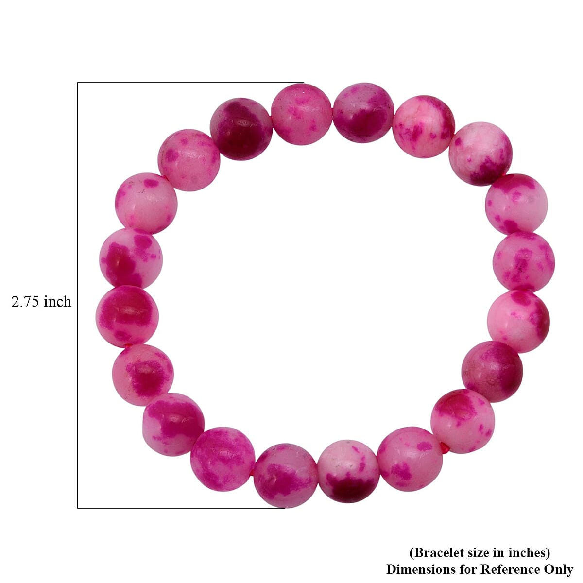 Peach Purple Watermelon Agate Beaded 137.65 ctw Stretch Bracelet image number 5